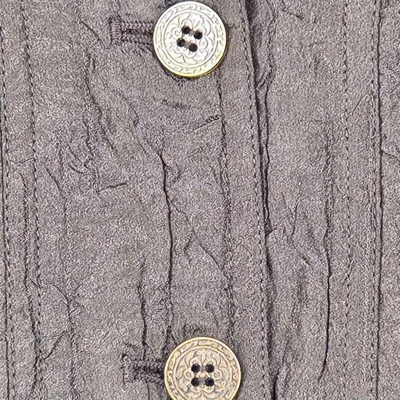 Chico's Lightweight Crop Jacket Size 0 (S/4) Brown Crinkled Textured Metallic - Picture 3 of 13